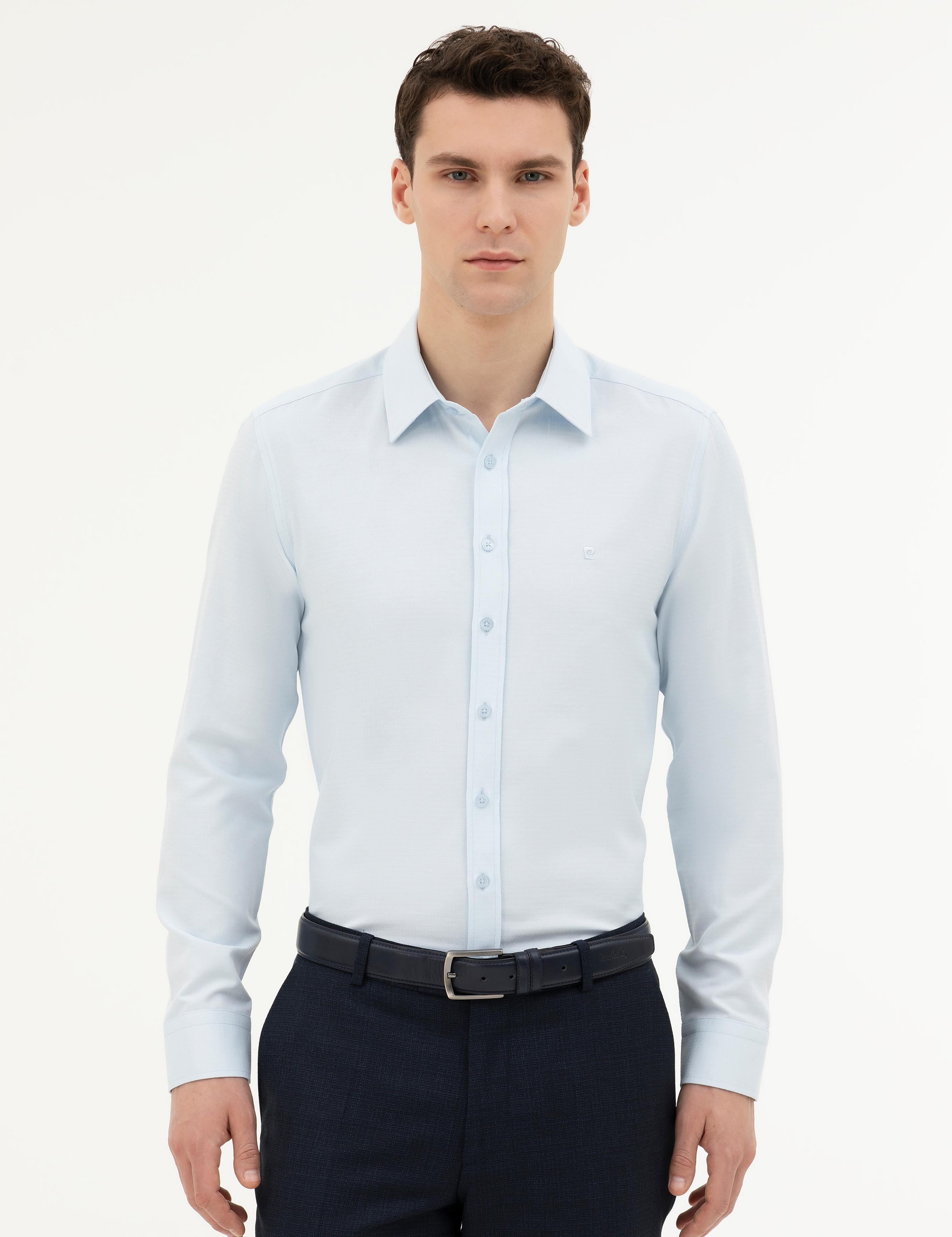 Açık Mavi Slim Fit Uzun Kollu Gömlek