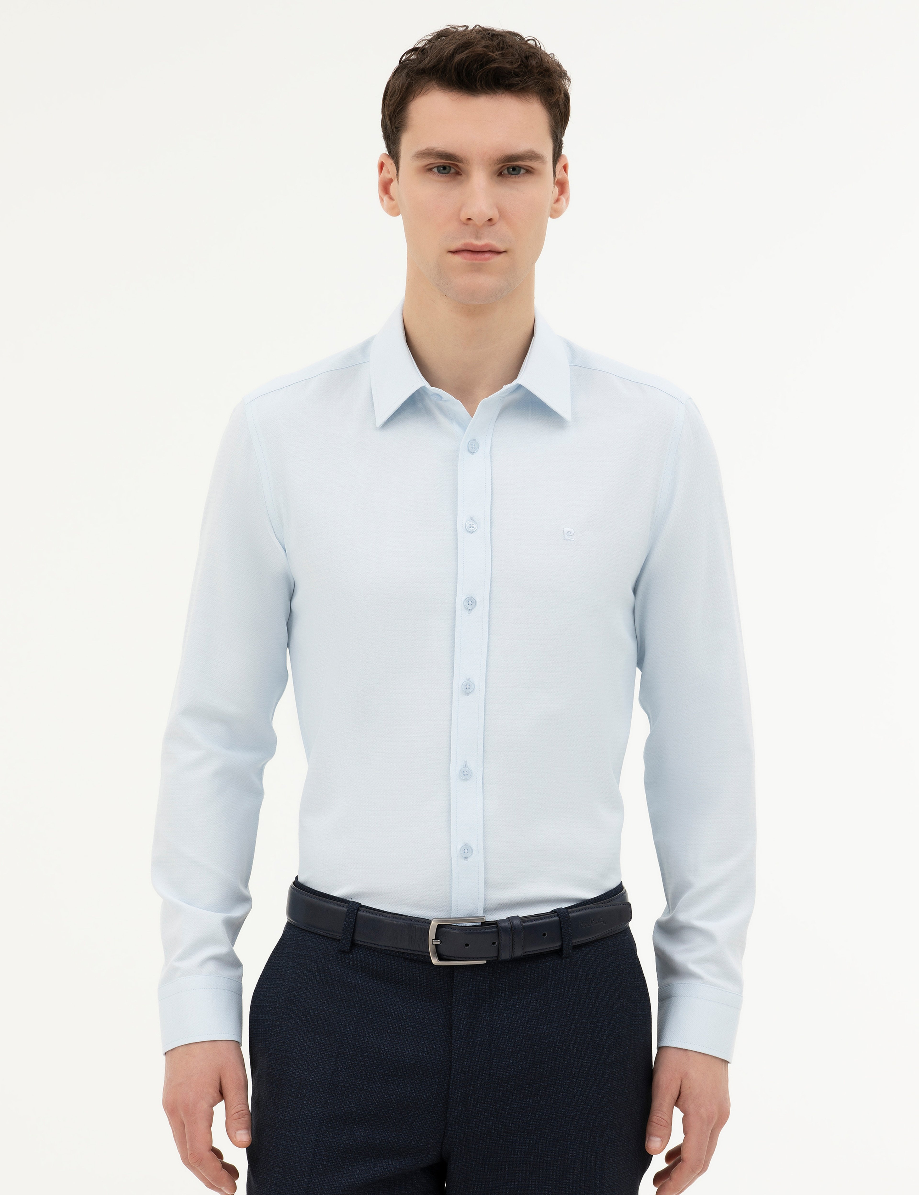 Açık Mavi Slim Fit Uzun Kollu Gömlek