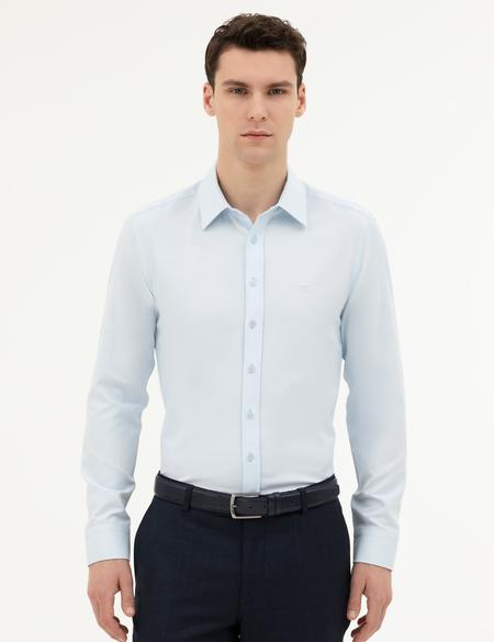 Açık Mavi Slim Fit Uzun Kollu Gömlek - 50282976013