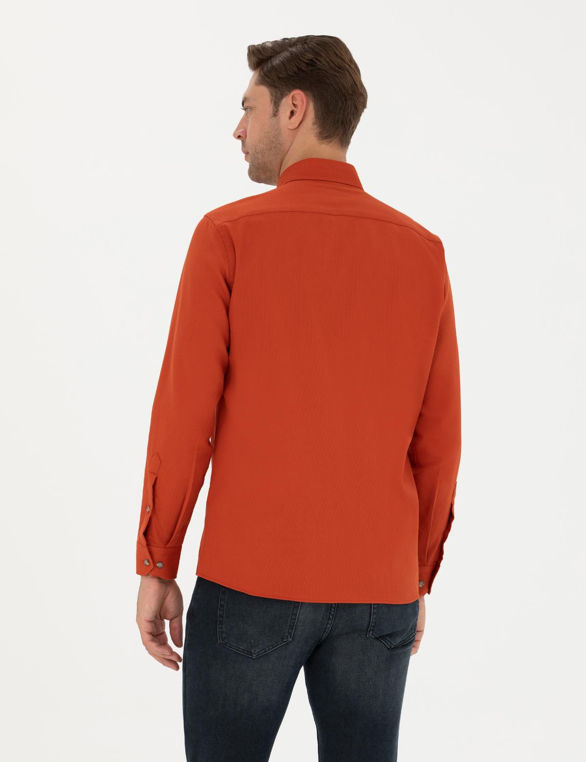 Kiremit Regular Fit Uzun Kollu Gömlek - 50276553052