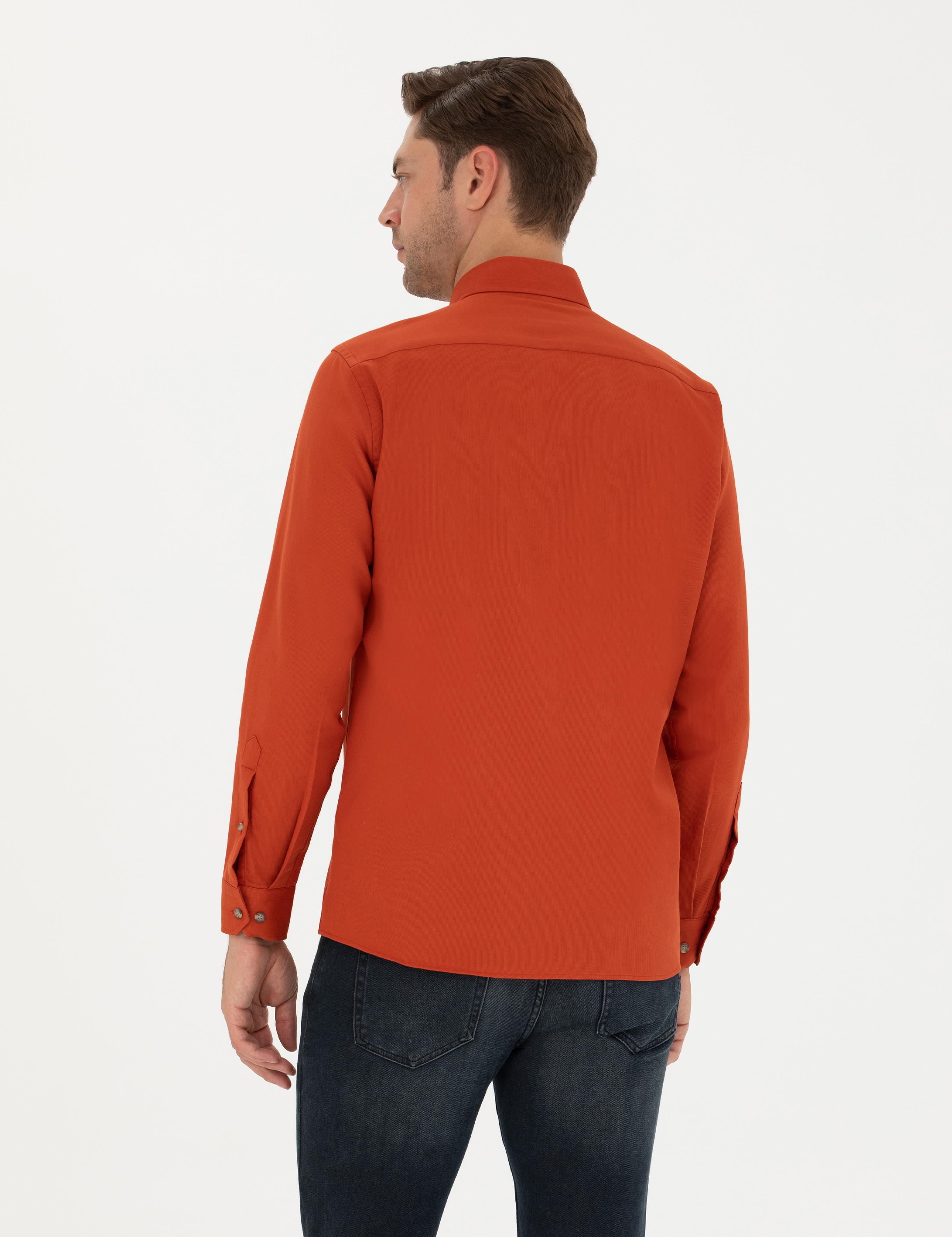 Kiremit Regular Fit Uzun Kollu Gömlek