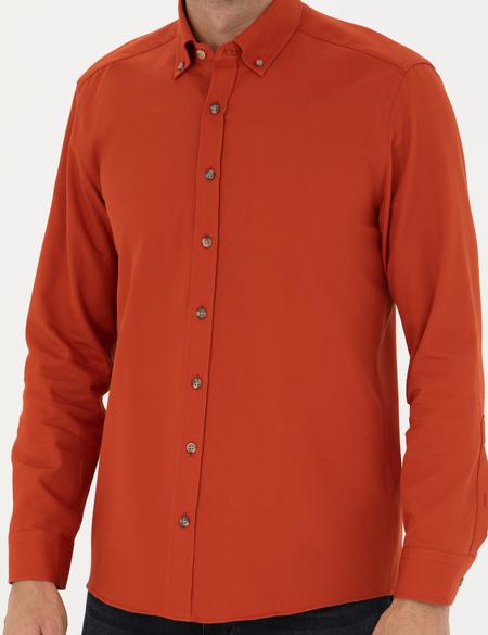 Kiremit Regular Fit Uzun Kollu Gömlek - 50276553052