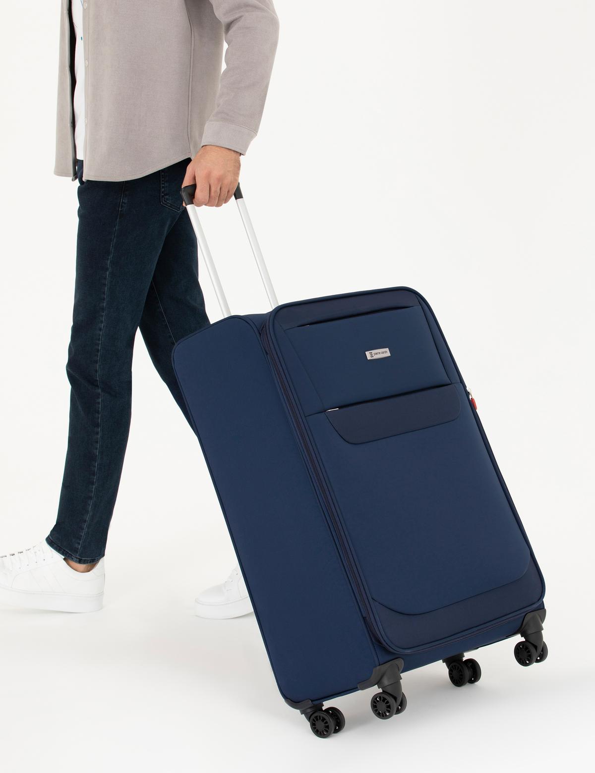 Lacivert Büyük Boy Kumaş Valiz