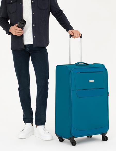 Mavi Büyük Boy Kumaş Valiz - 50293596003