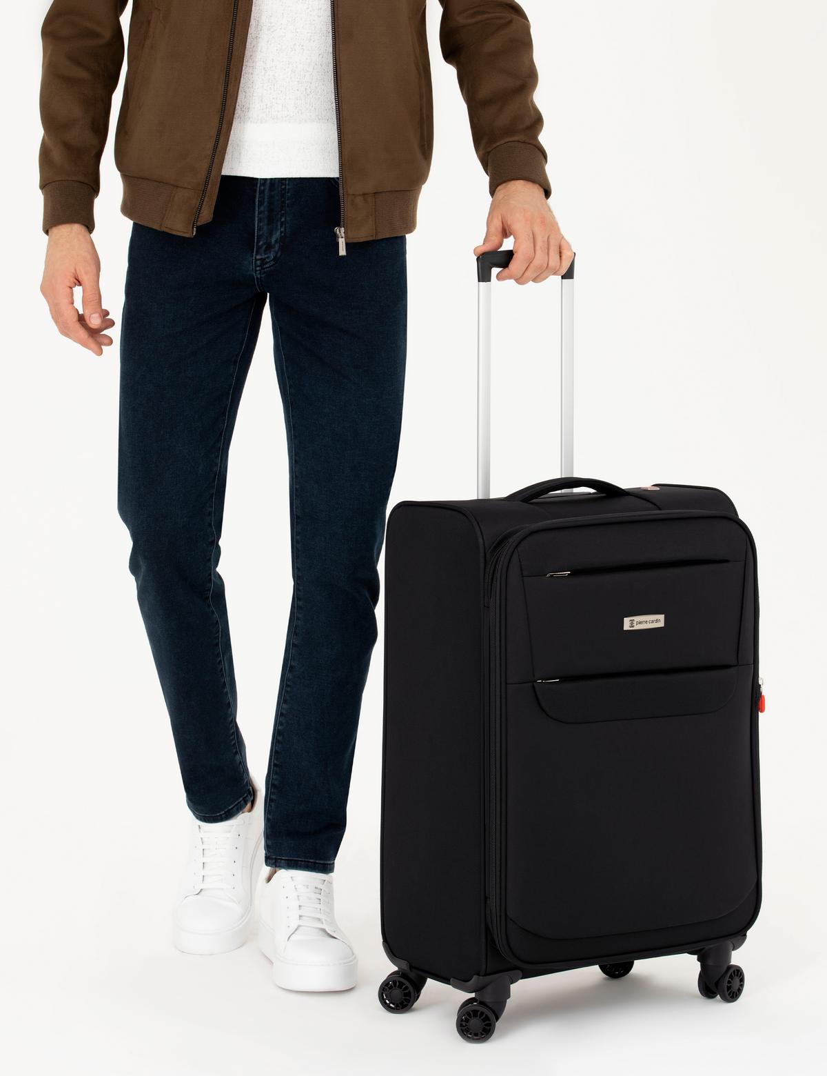 Siyah Orta Boy Kumaş Valiz