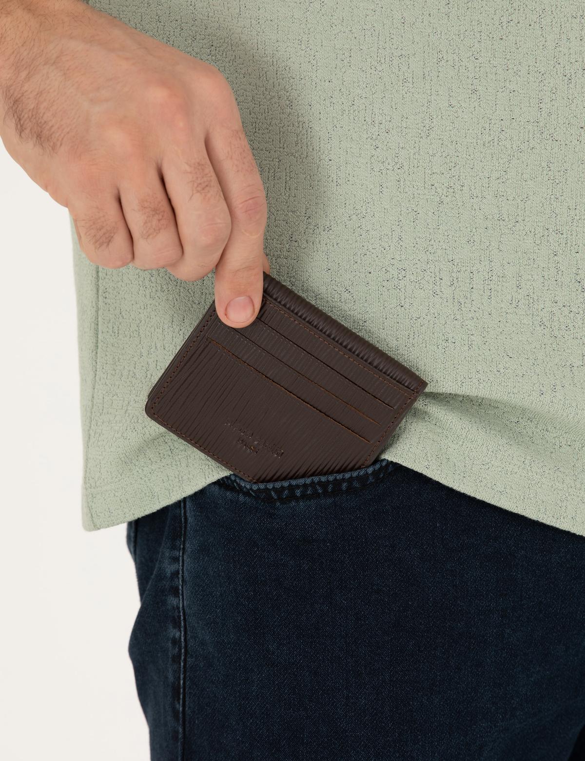 Erkek Kahverengi Deri Cüzdan - 50293577001