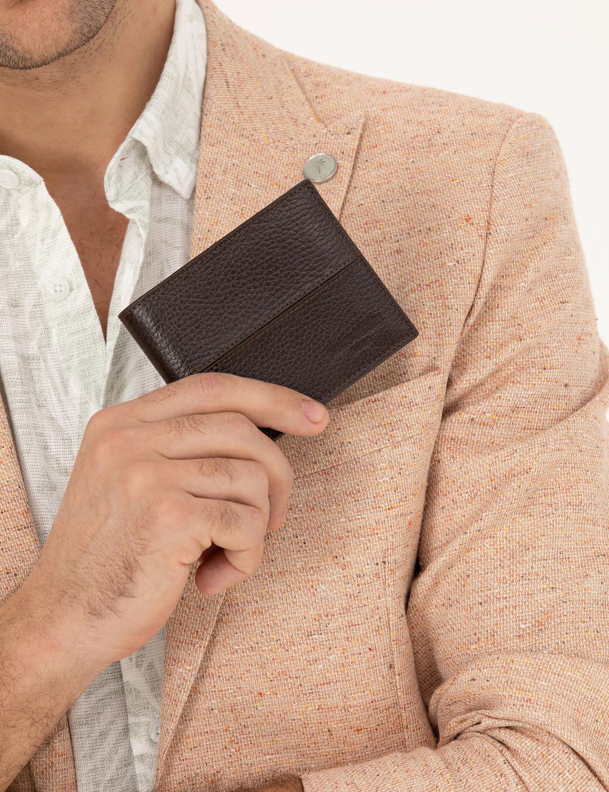 Erkek Kahverengi Deri Cüzdan - 50293578001