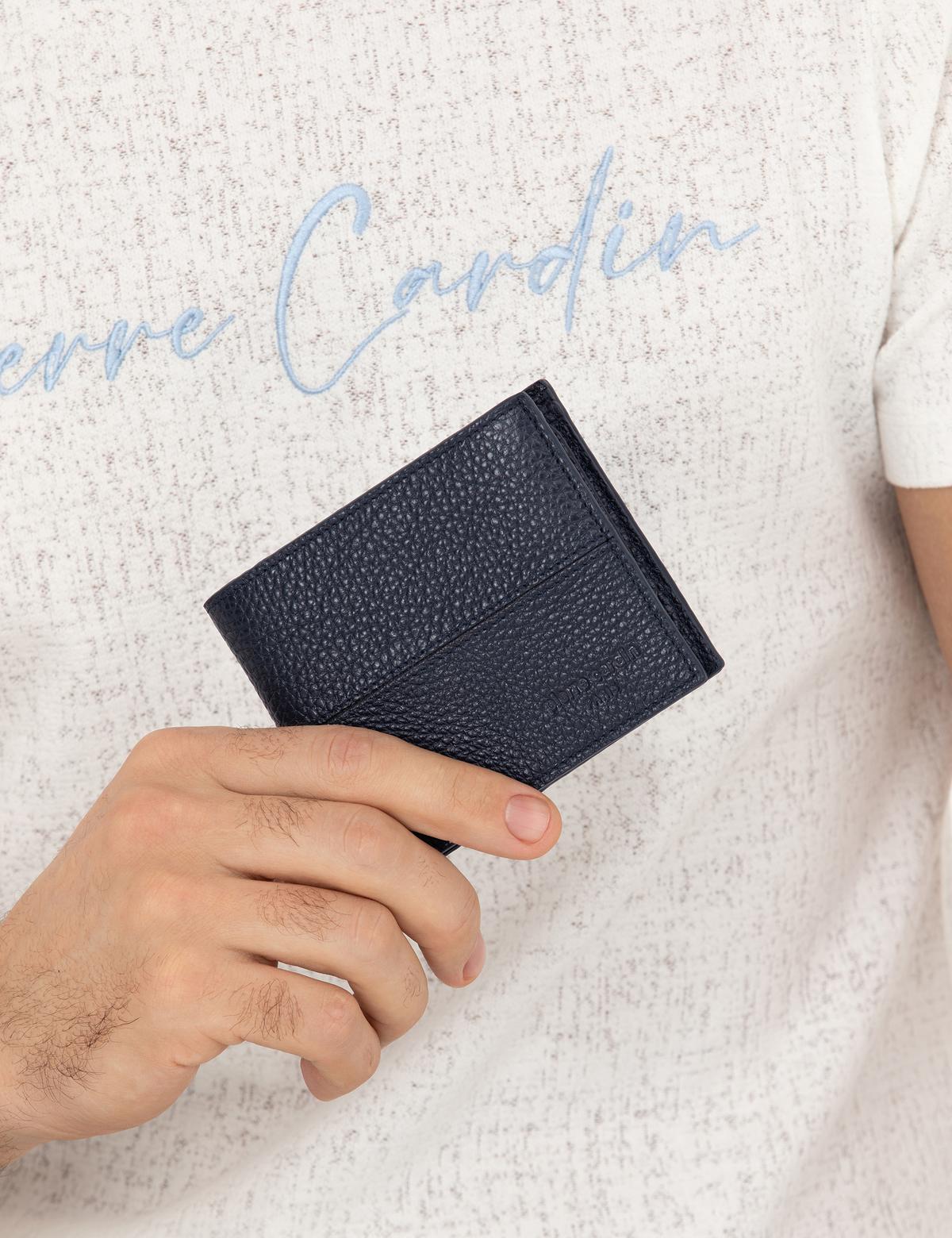 Erkek Lacivert Deri Cüzdan - 50293578002