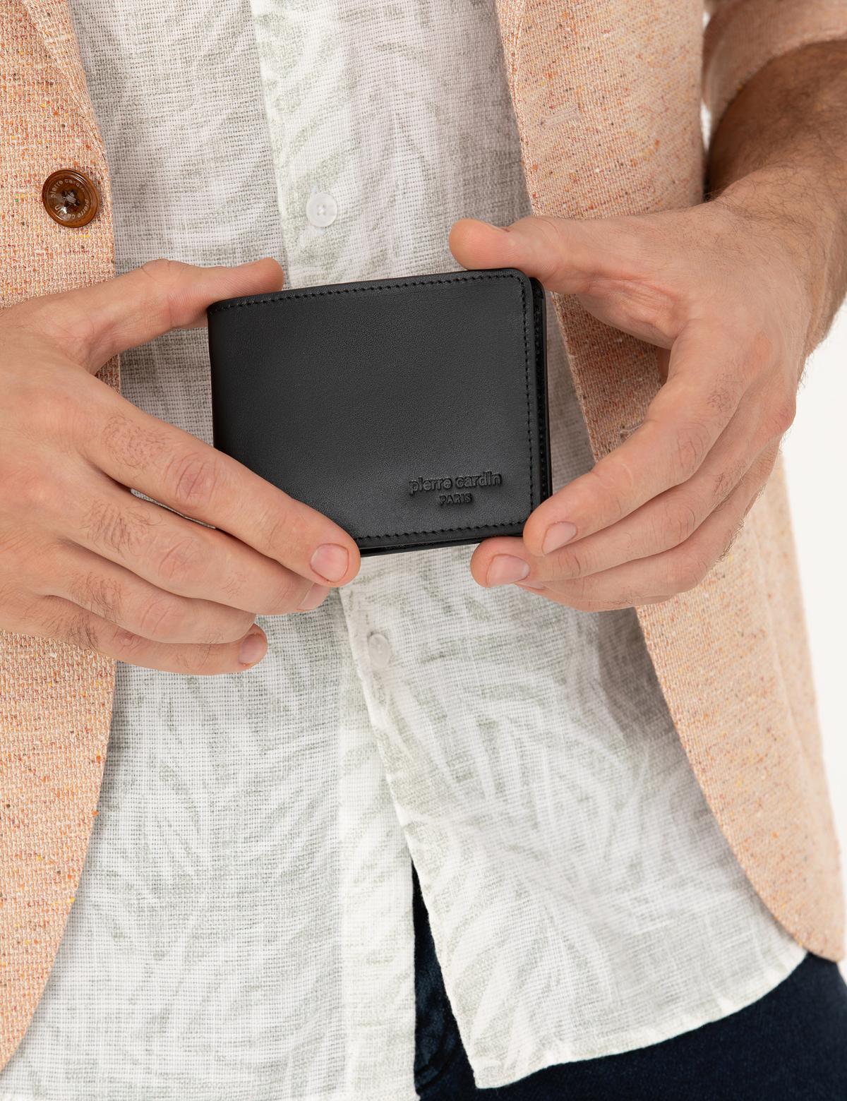 Erkek Siyah Deri Cüzdan - 50293583002