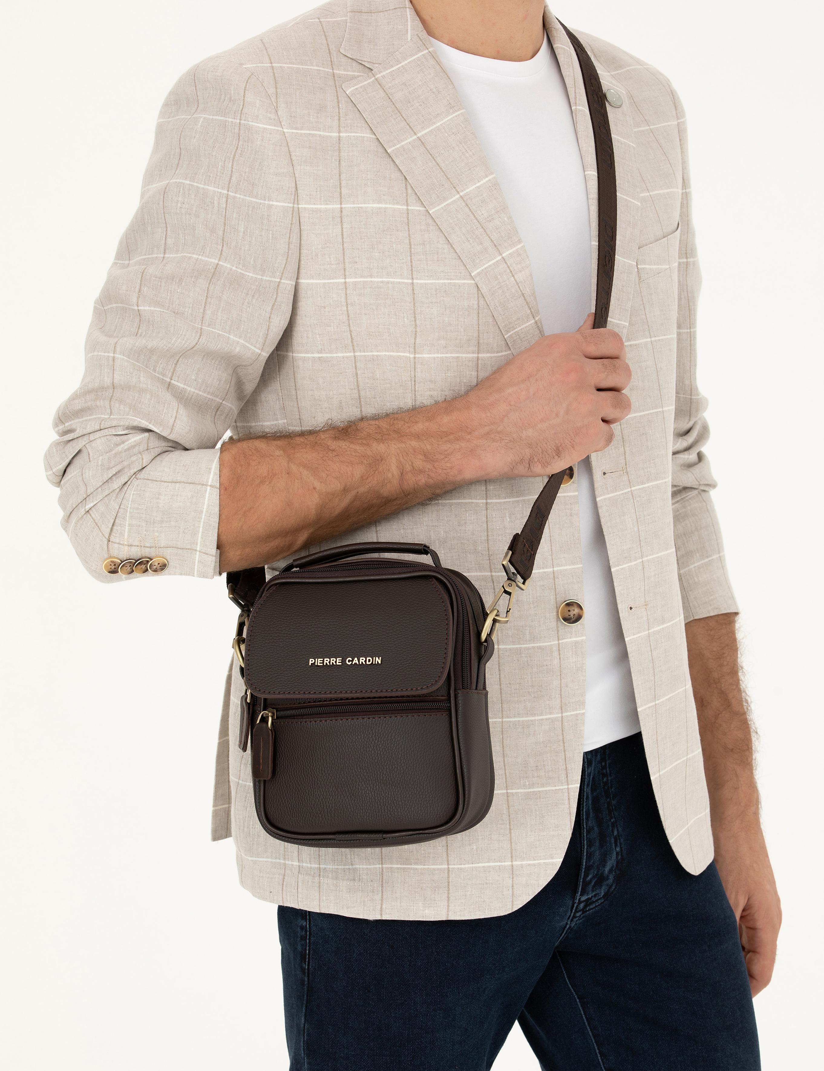 Erkek Kahverengi Askılı El Çantası