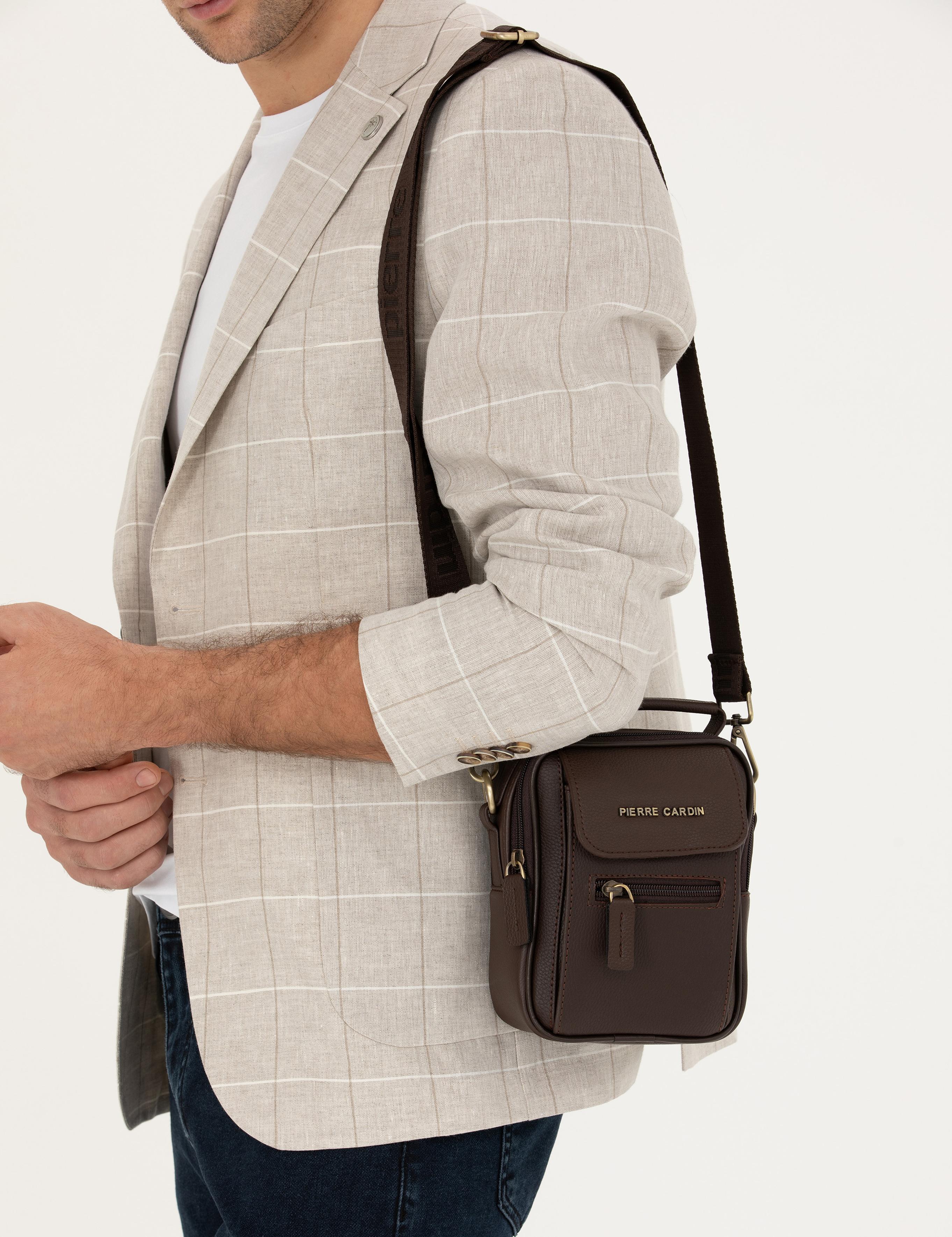 Erkek Kahverengi Askılı El Çantası