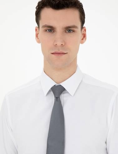Beyaz Slim Fit Uzun Kollu Klasik Gömlek