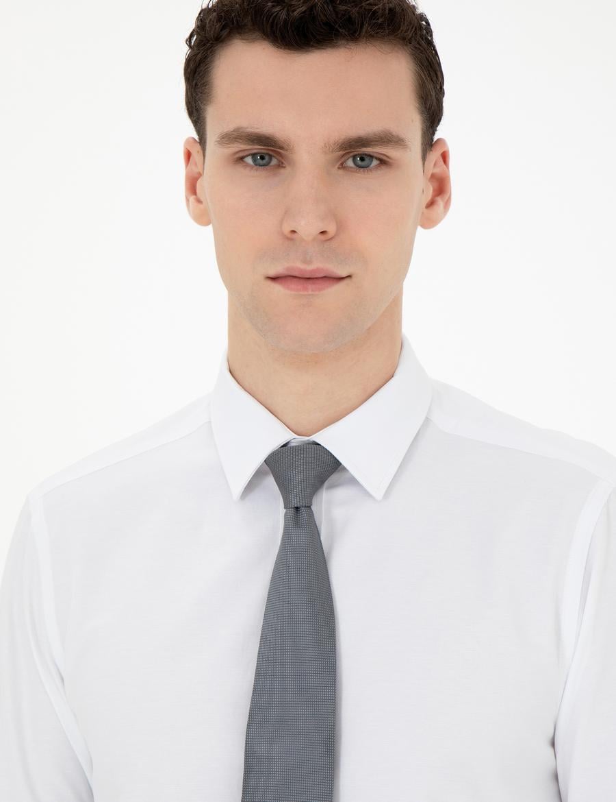 Beyaz Slim Fit Uzun Kollu Klasik Gömlek