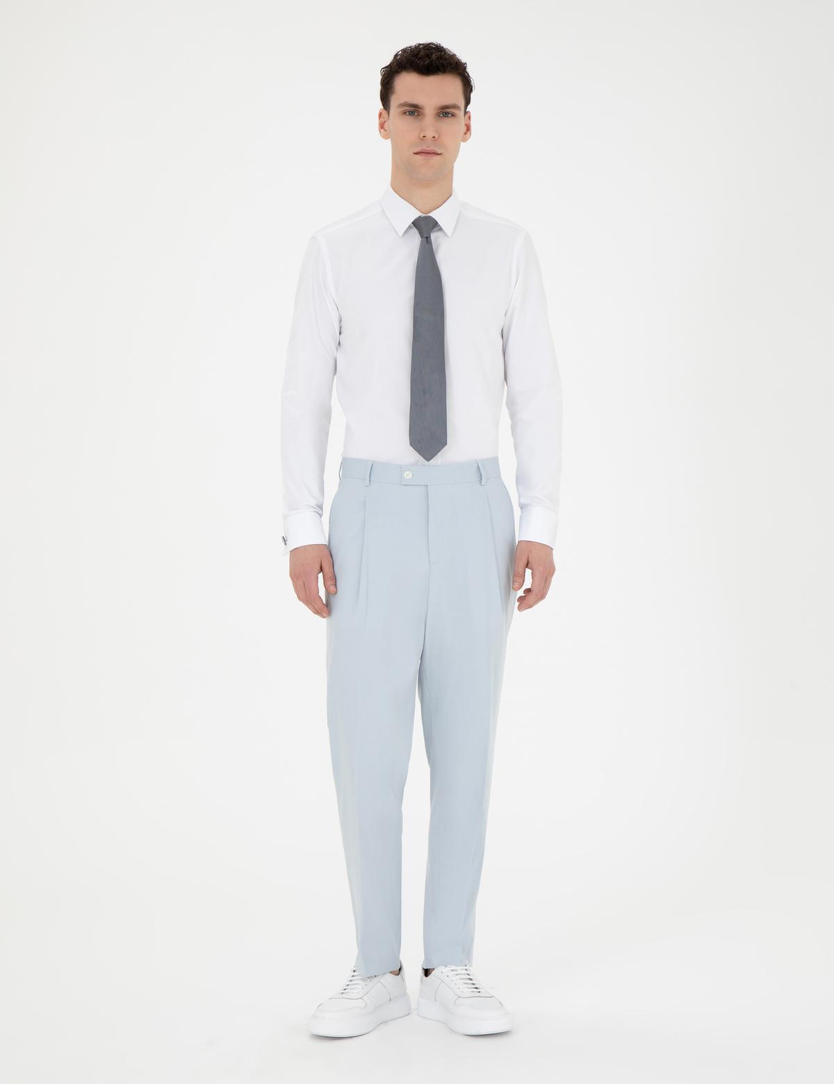 Beyaz Slim Fit Uzun Kollu Klasik Gömlek - 50258976002