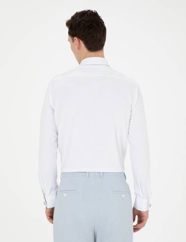 Beyaz Slim Fit Uzun Kollu Klasik Gömlek