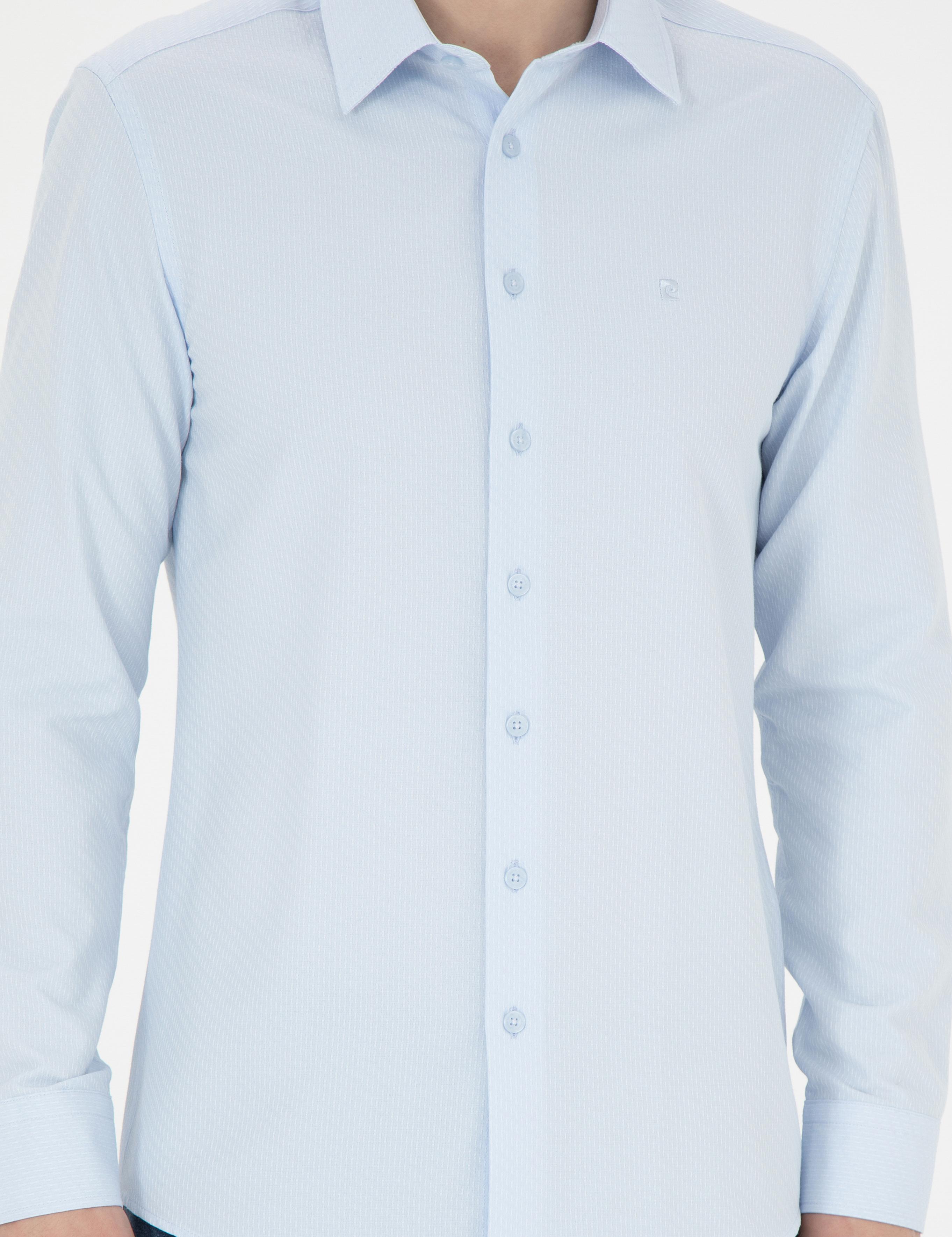 Açık Mavi Slim Fit Uzun Kollu Gömlek