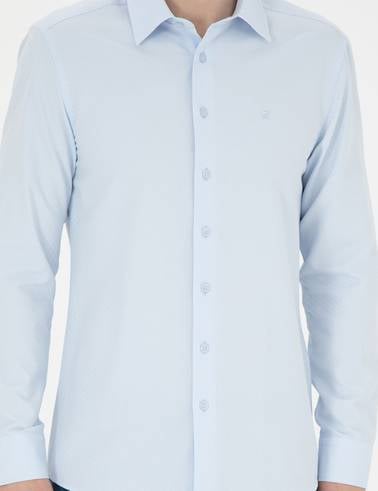 Açık Mavi Slim Fit Uzun Kollu Gömlek