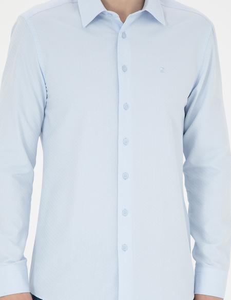 Açık Mavi Slim Fit Uzun Kollu Gömlek - 50275513024
