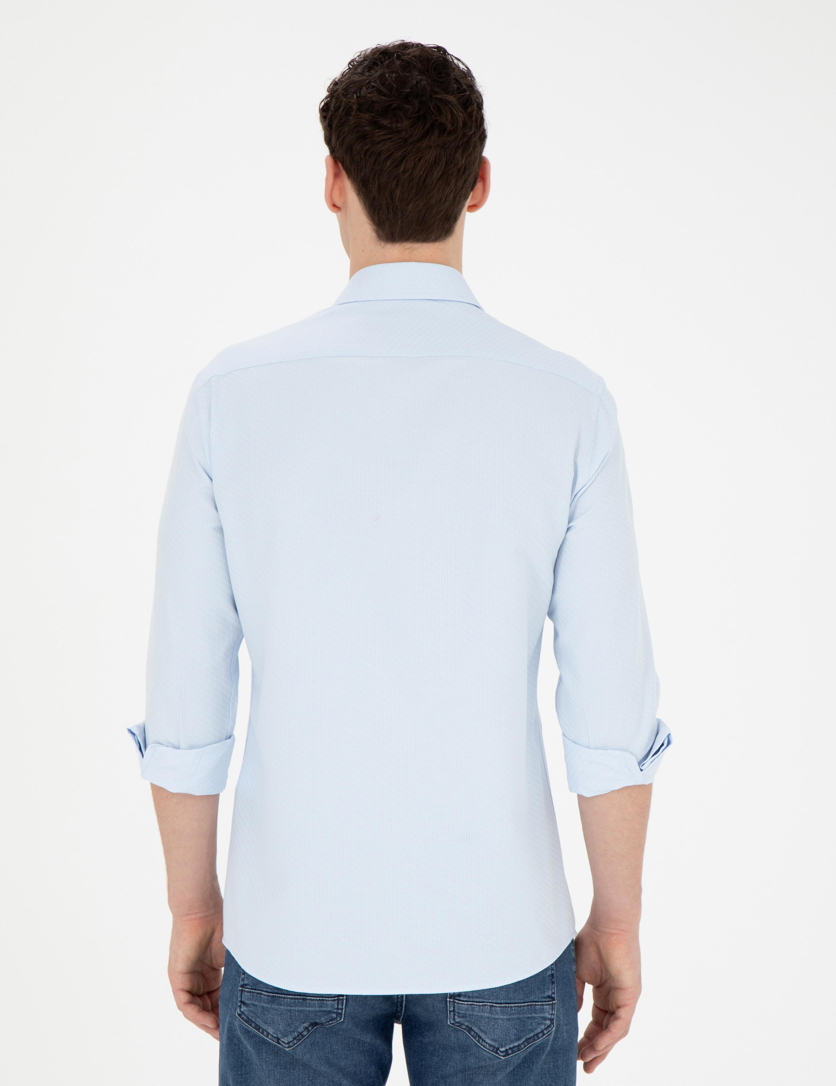 Açık Mavi Slim Fit Uzun Kollu Gömlek