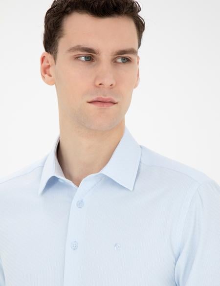Açık Mavi Slim Fit Uzun Kollu Gömlek - 50275513024