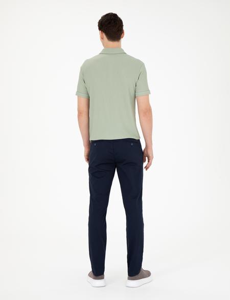 Lacivert Slim Fit Kanvas Pantolon - 50288511065