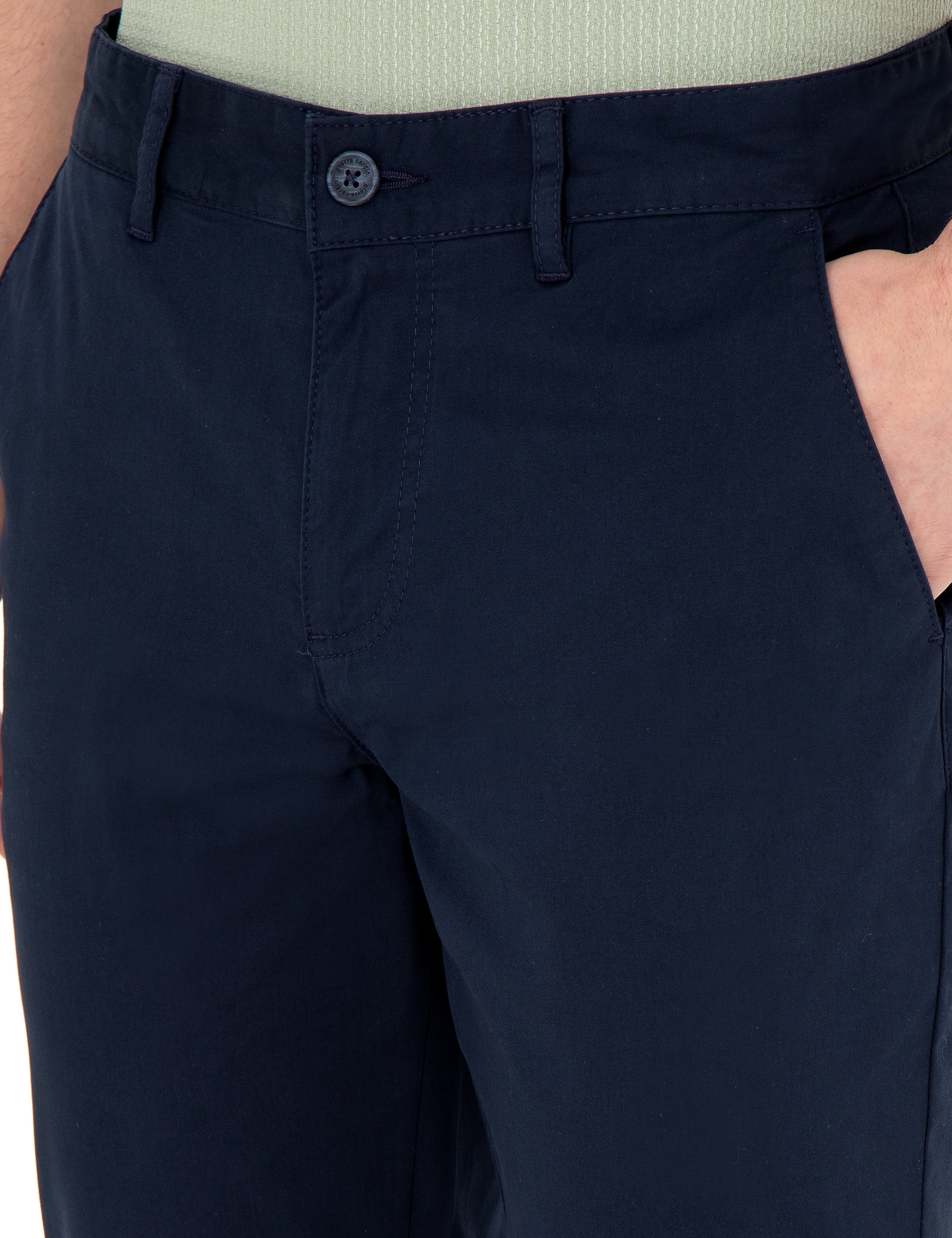 Lacivert Slim Fit Basic Kanvas Pantolon