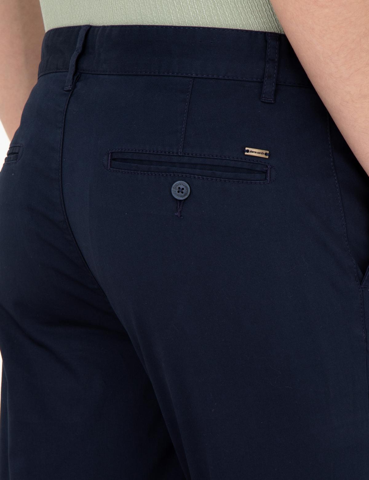 Lacivert Slim Fit Kanvas Pantolon - 50288511065