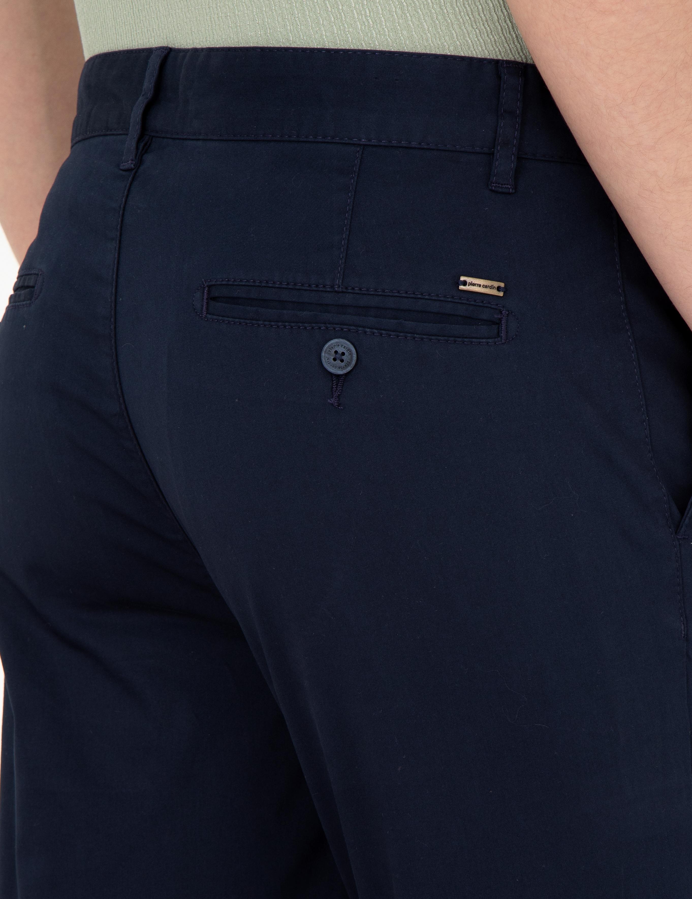 Lacivert Slim Fit Kanvas Pantolon