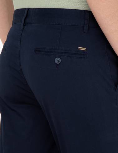 Lacivert Slim Fit Kanvas Pantolon