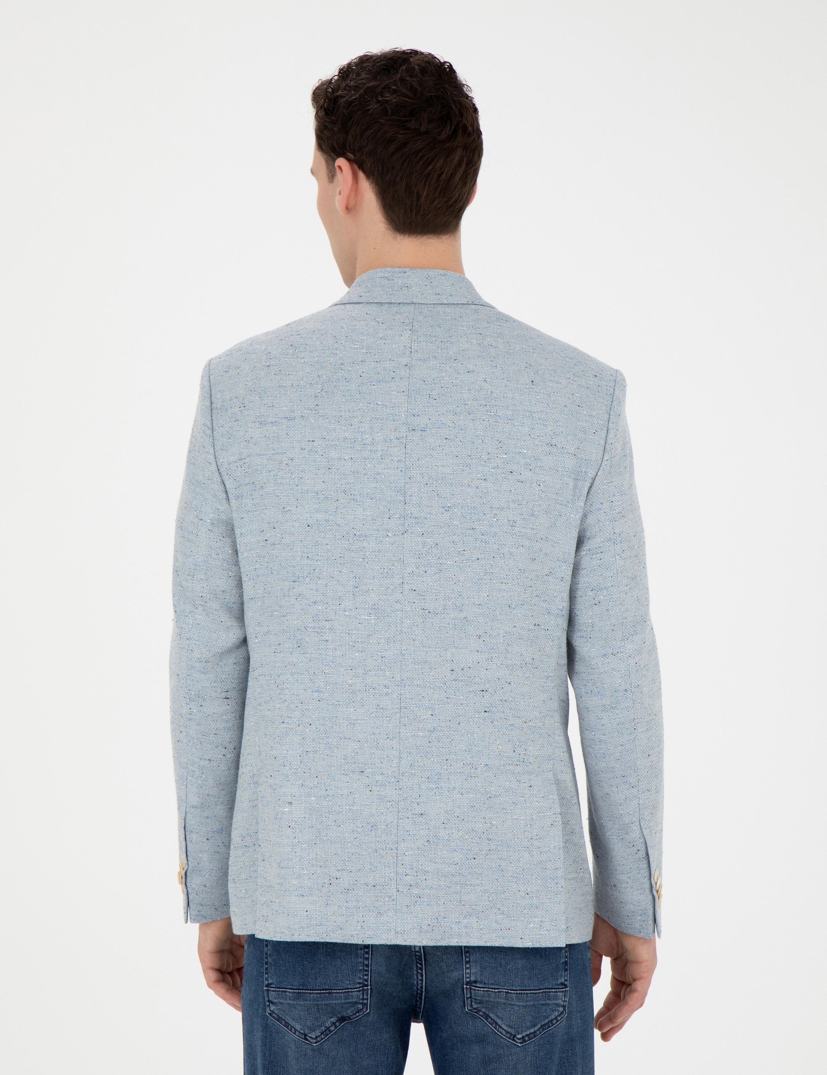 Açık Mavi Slim Fit Ceket