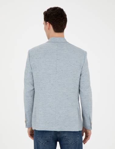 Açık Mavi Slim Fit Ceket