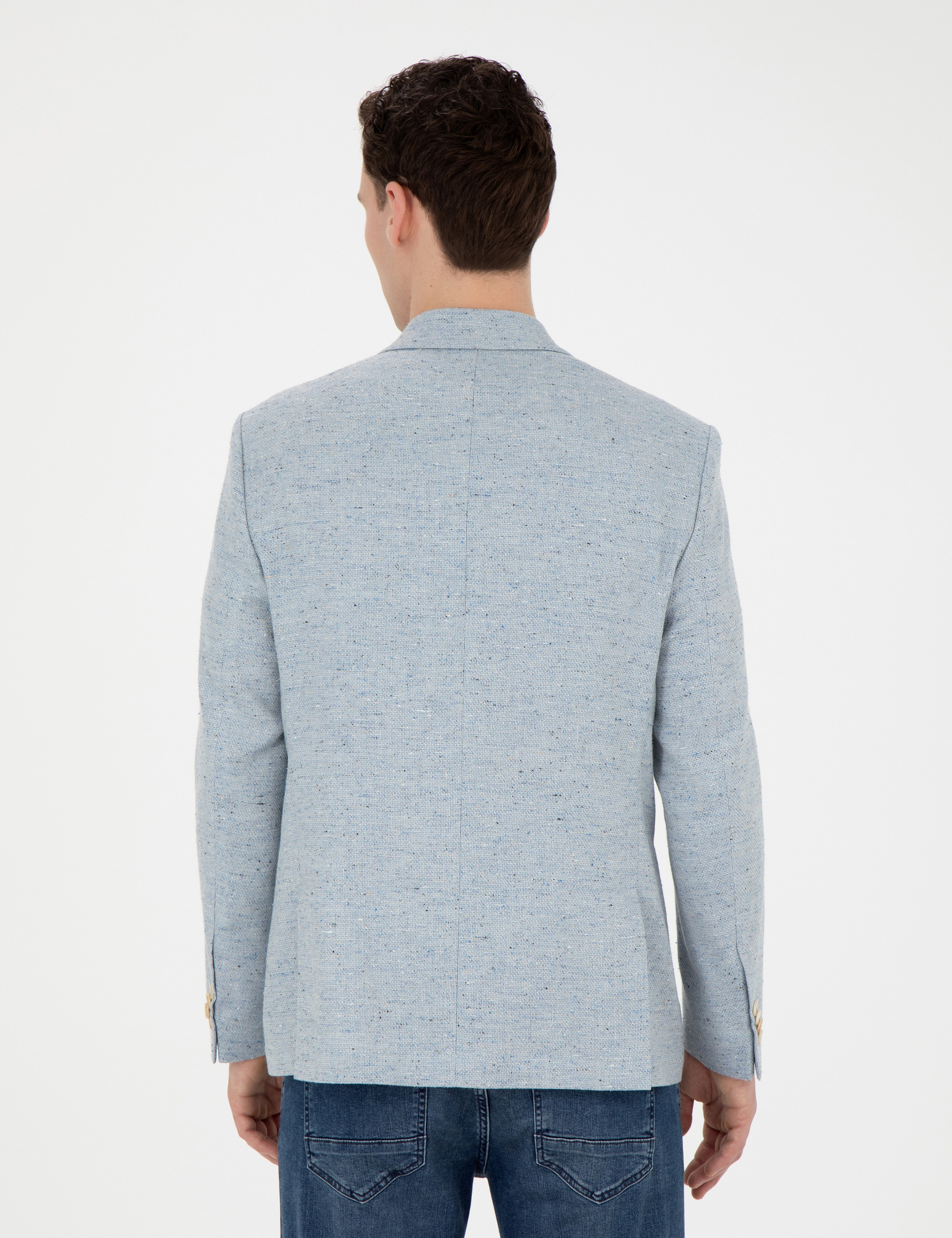 Açık Mavi Slim Fit Ceket