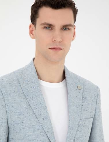Açık Mavi Slim Fit Ceket