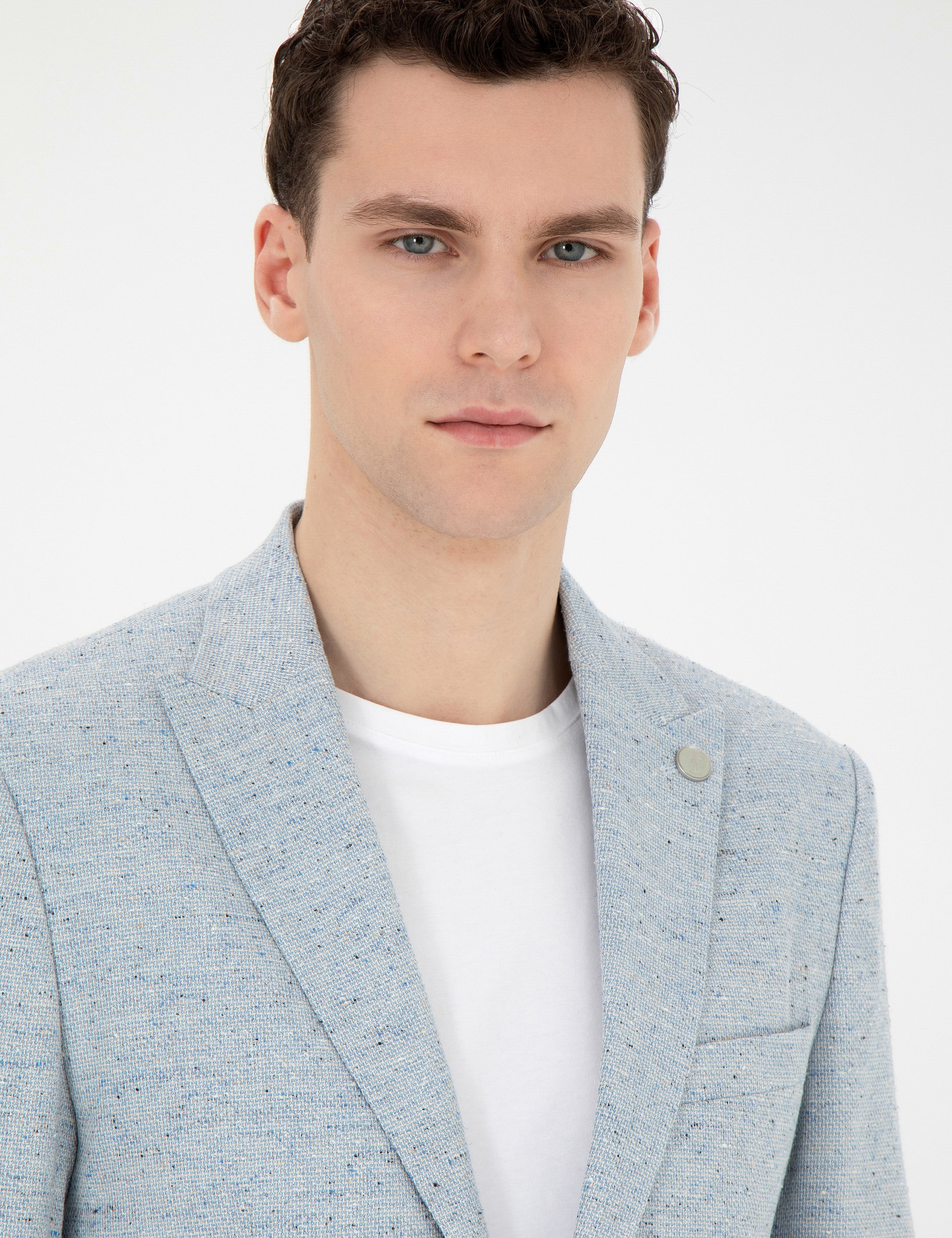 Açık Mavi Slim Fit Ceket