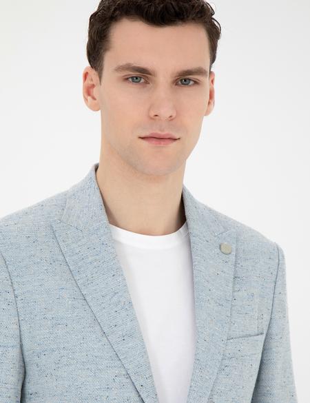Açık Mavi Slim Fit Ceket - 50284965008