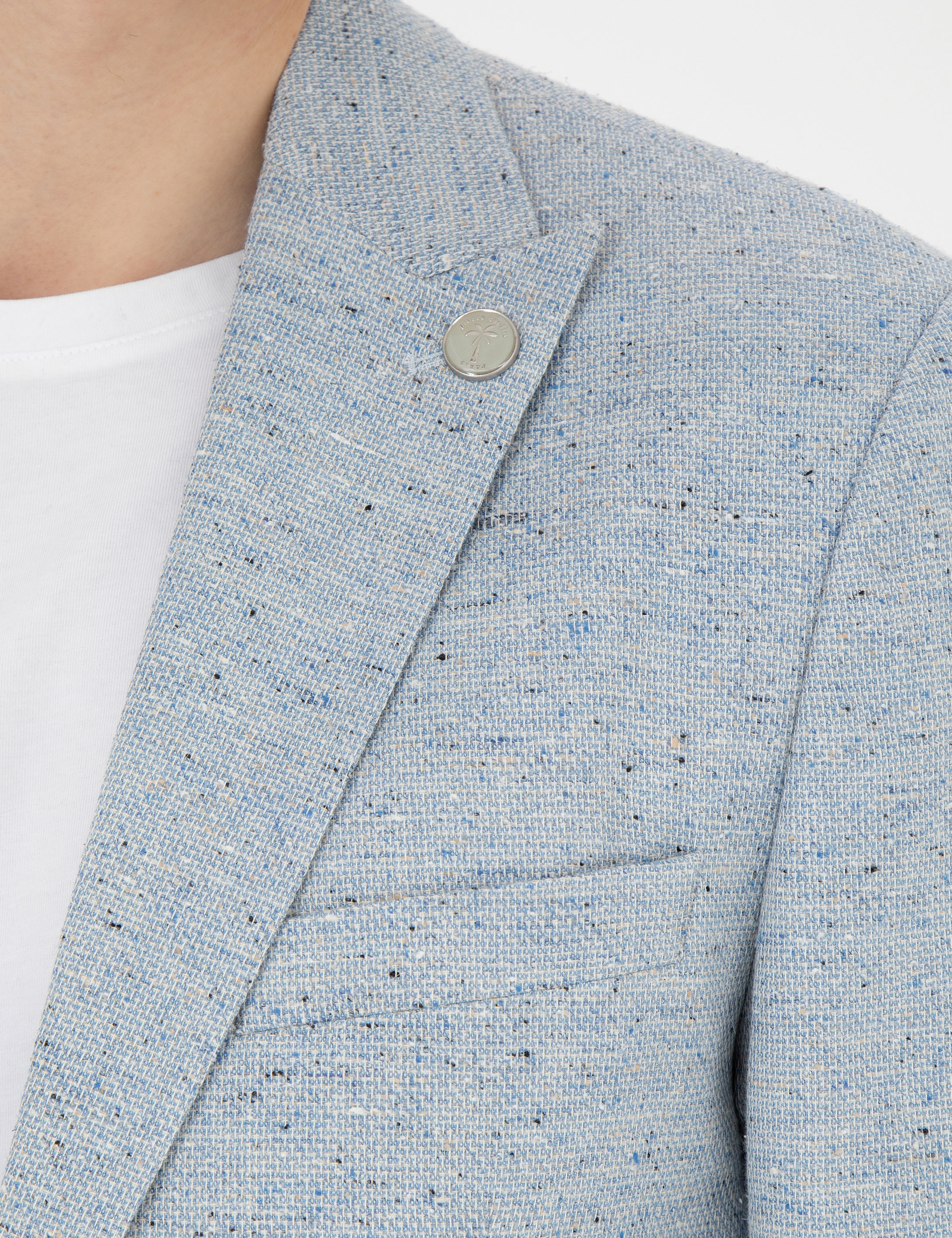 Açık Mavi Slim Fit Ceket - Image 7