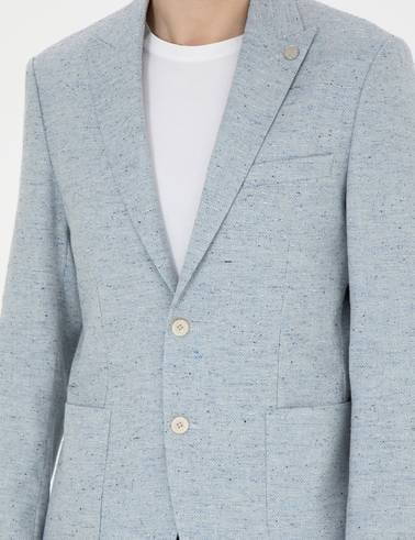 Açık Mavi Slim Fit Ceket