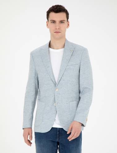 Açık Mavi Slim Fit Ceket