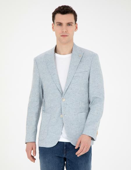 Açık Mavi Slim Fit Ceket - 50284965008