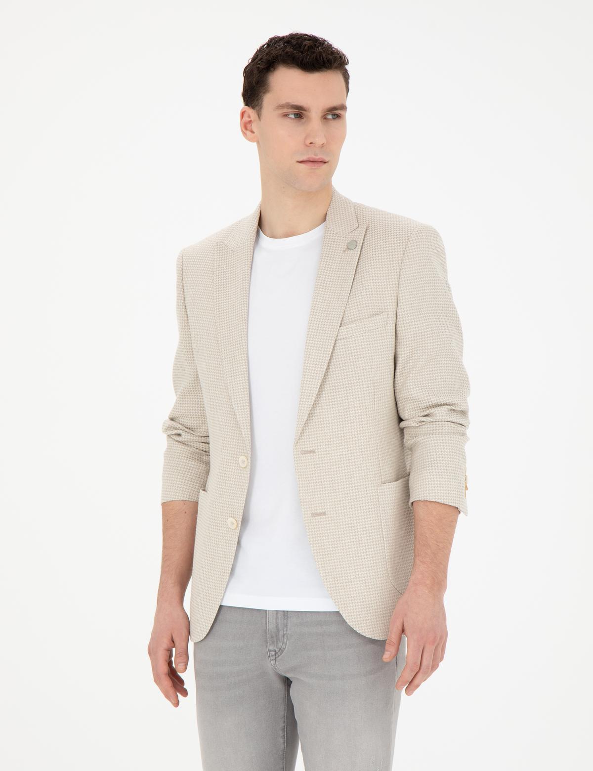 Bej Ex. Slim Fit Ceket