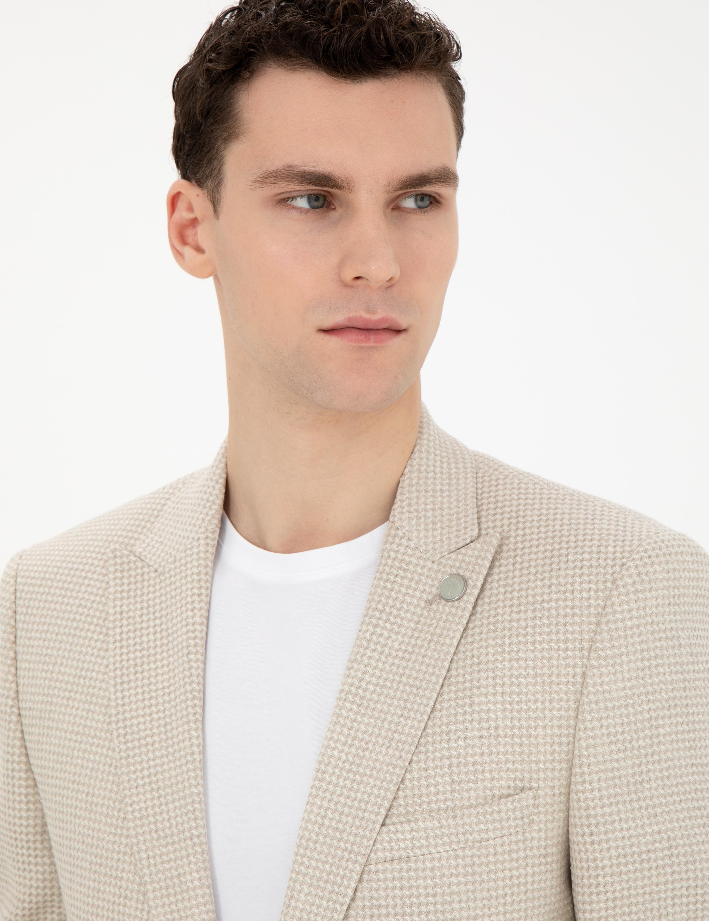 Bej Ex. Slim Fit Ceket