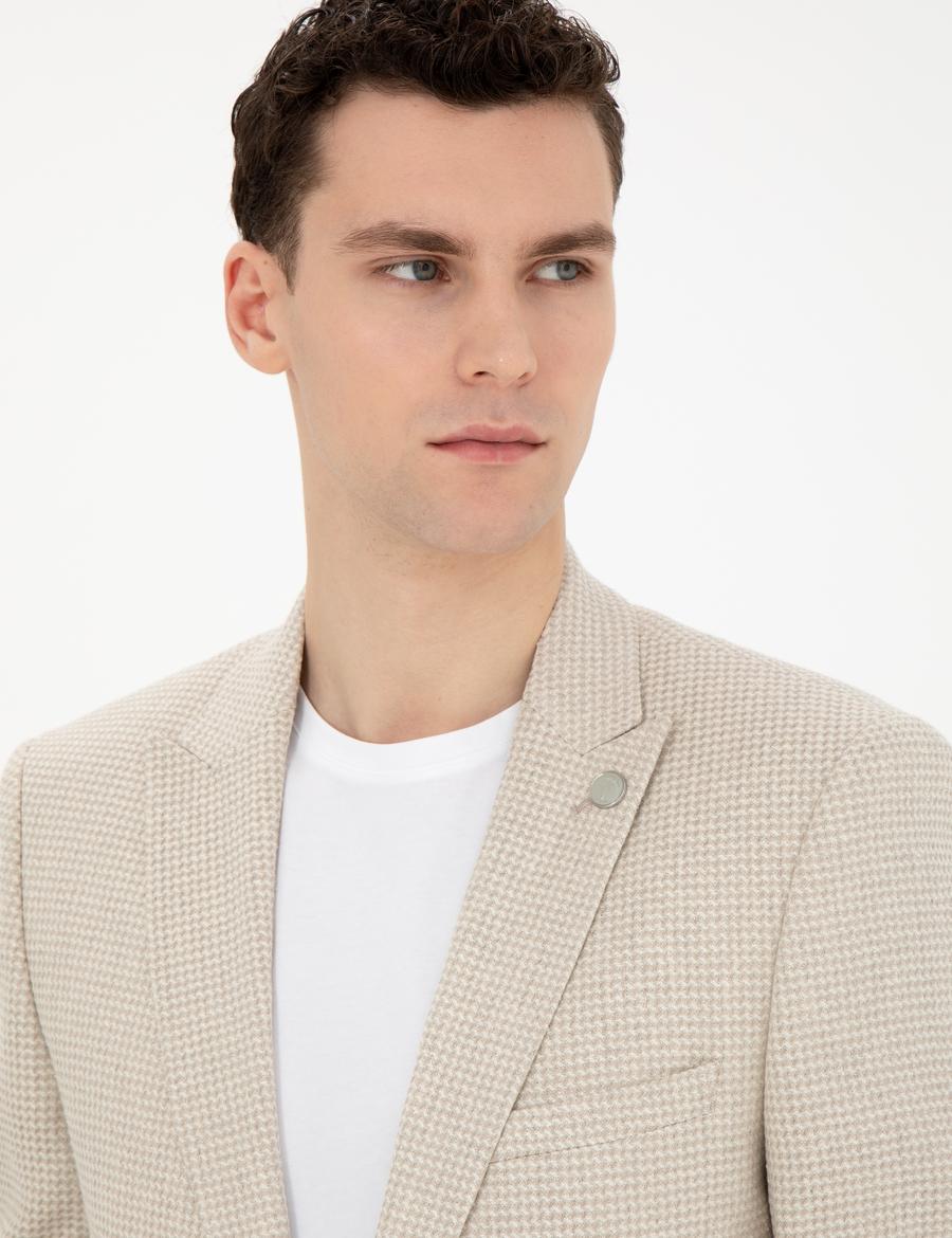 Bej Ex. Slim Fit Ceket