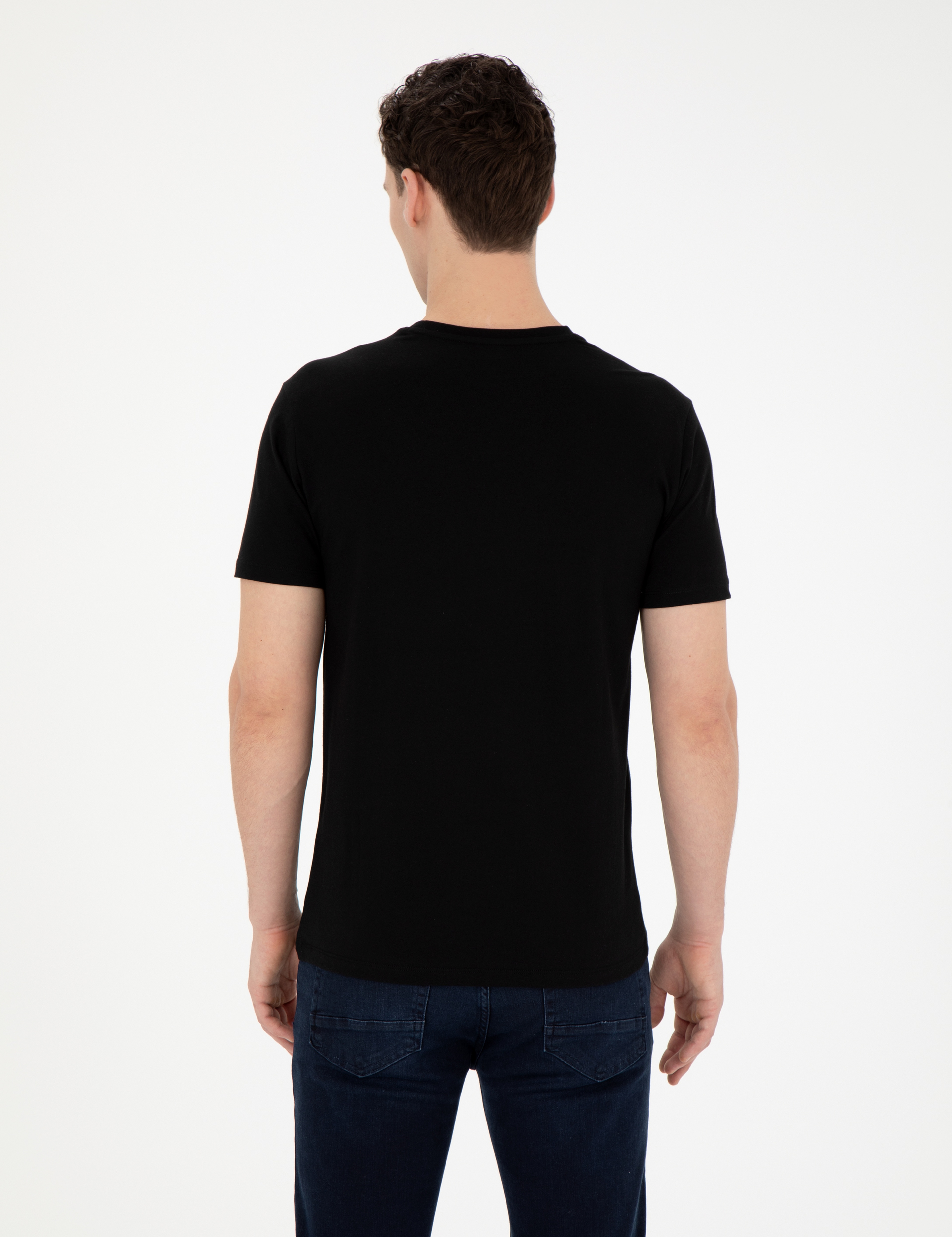 Siyah Slim Fit Tişört - Image 5