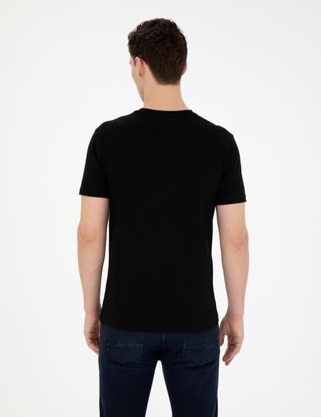 Siyah Slim Fit Tişört - 50280964013