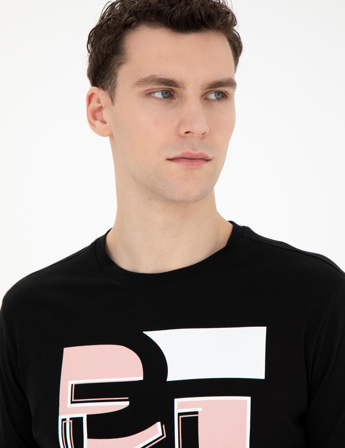 Siyah Slim Fit Tişört - 50280964013