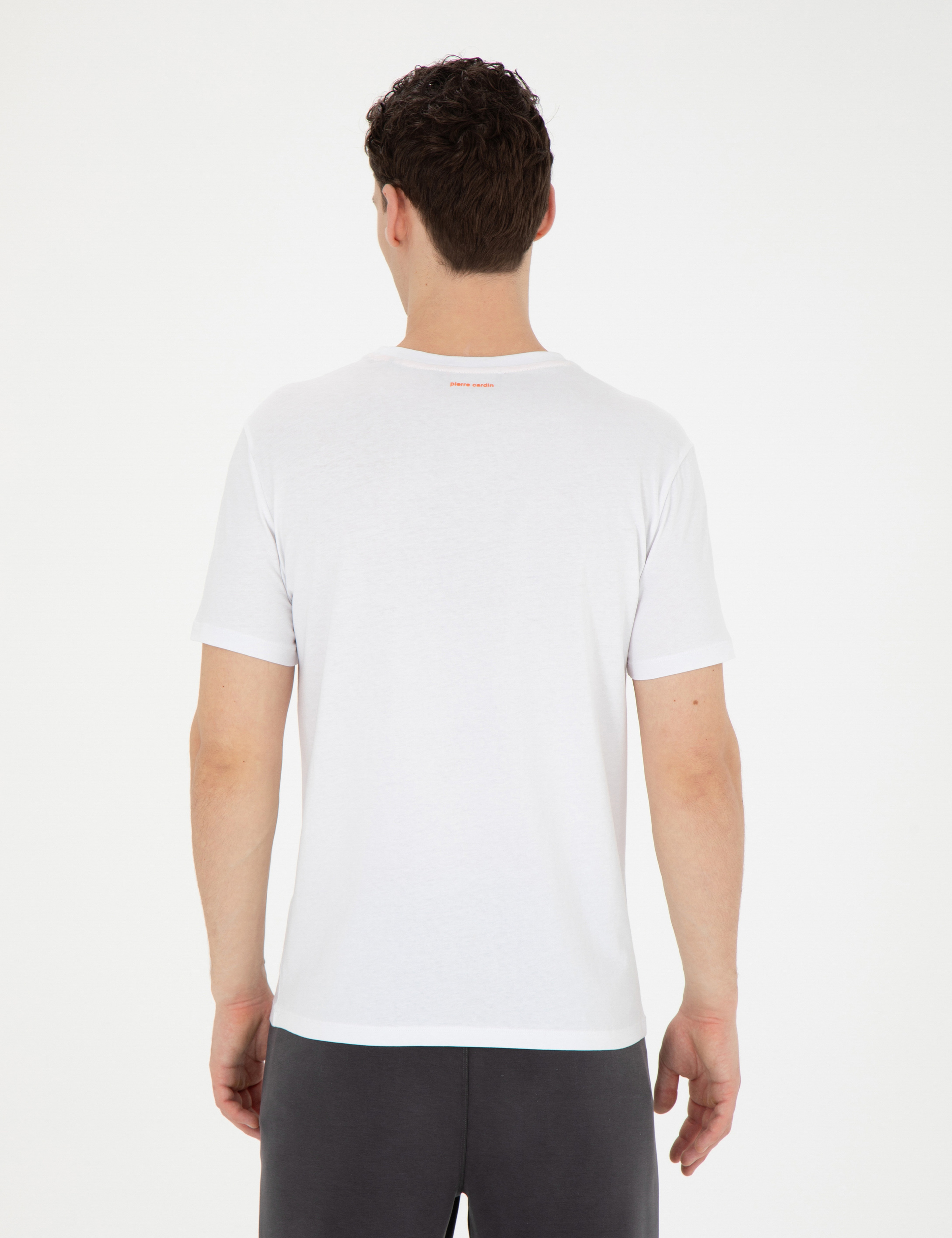 Beyaz Slim Fit Tişört - Image 5