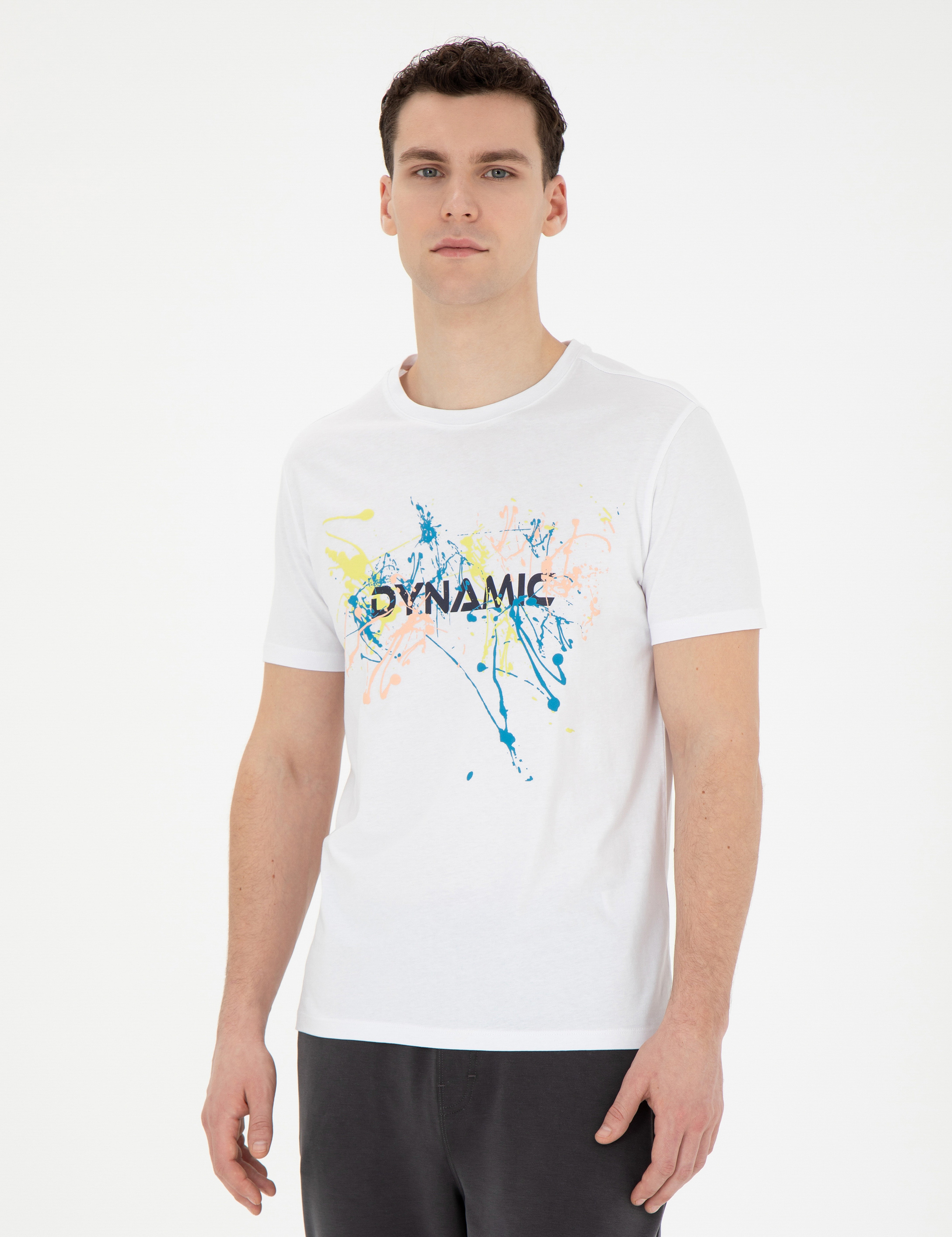 Beyaz Slim Fit Tişört - Image 3