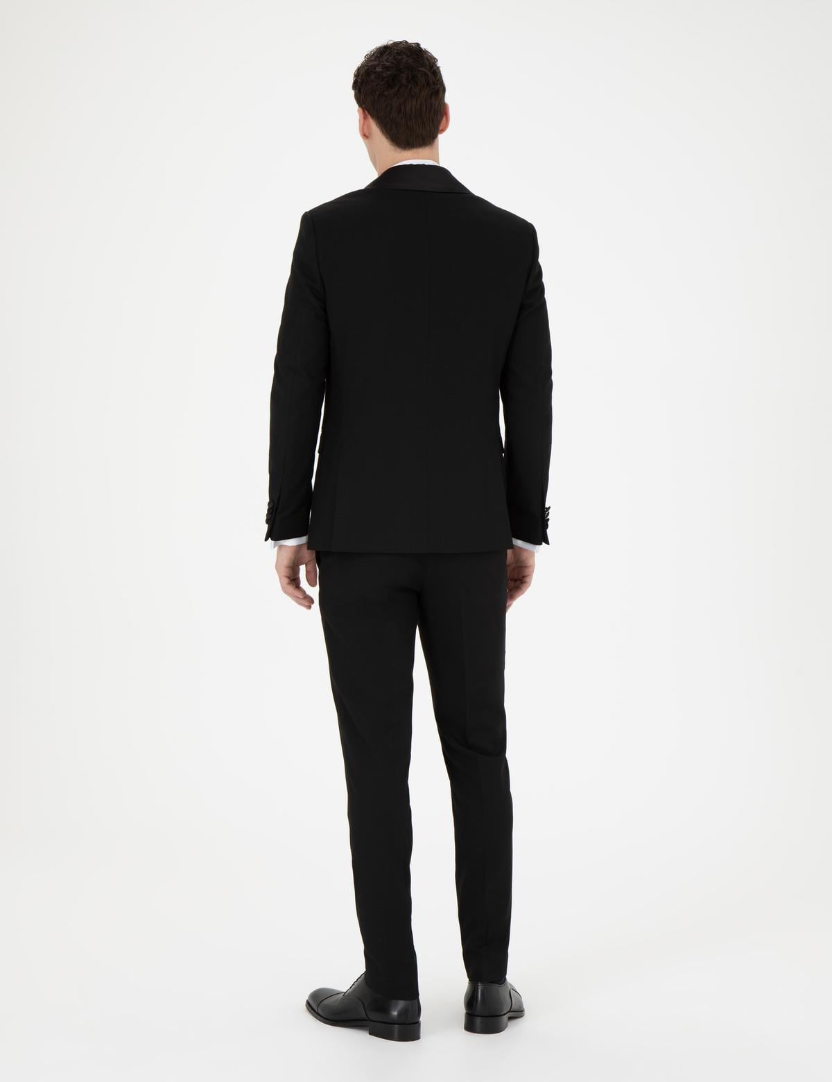 Siyah Ex. Slim Fit Yelekli Smokin - 50285477080