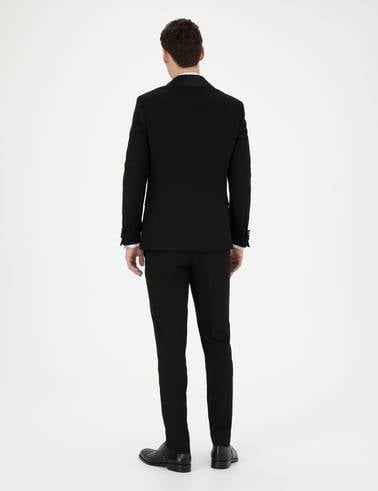 Siyah Ex. Slim Fit Yelekli Smokin