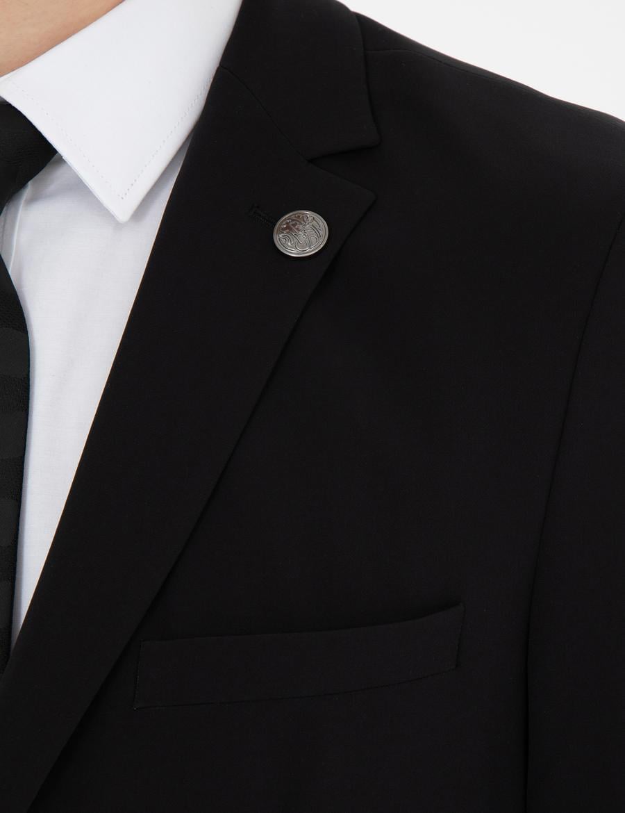 Siyah Esnek Fit Blazer Ceket